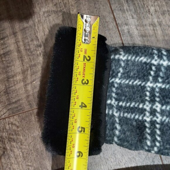 Coat Hooded Jacket Plush Lined Charcoal Plaid Small Ike Behar - Picture 15 of 16